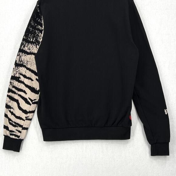 ELEVEN PARIS Graphic Crew Neck Sweatshirt Mens Small Black Skulls Edgy Goth Cozy - Picture 7 of 13